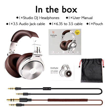 Pro 30 Studio DJ Headphones with Microphone - Foldable HiFi Over-Ear Gaming Headset