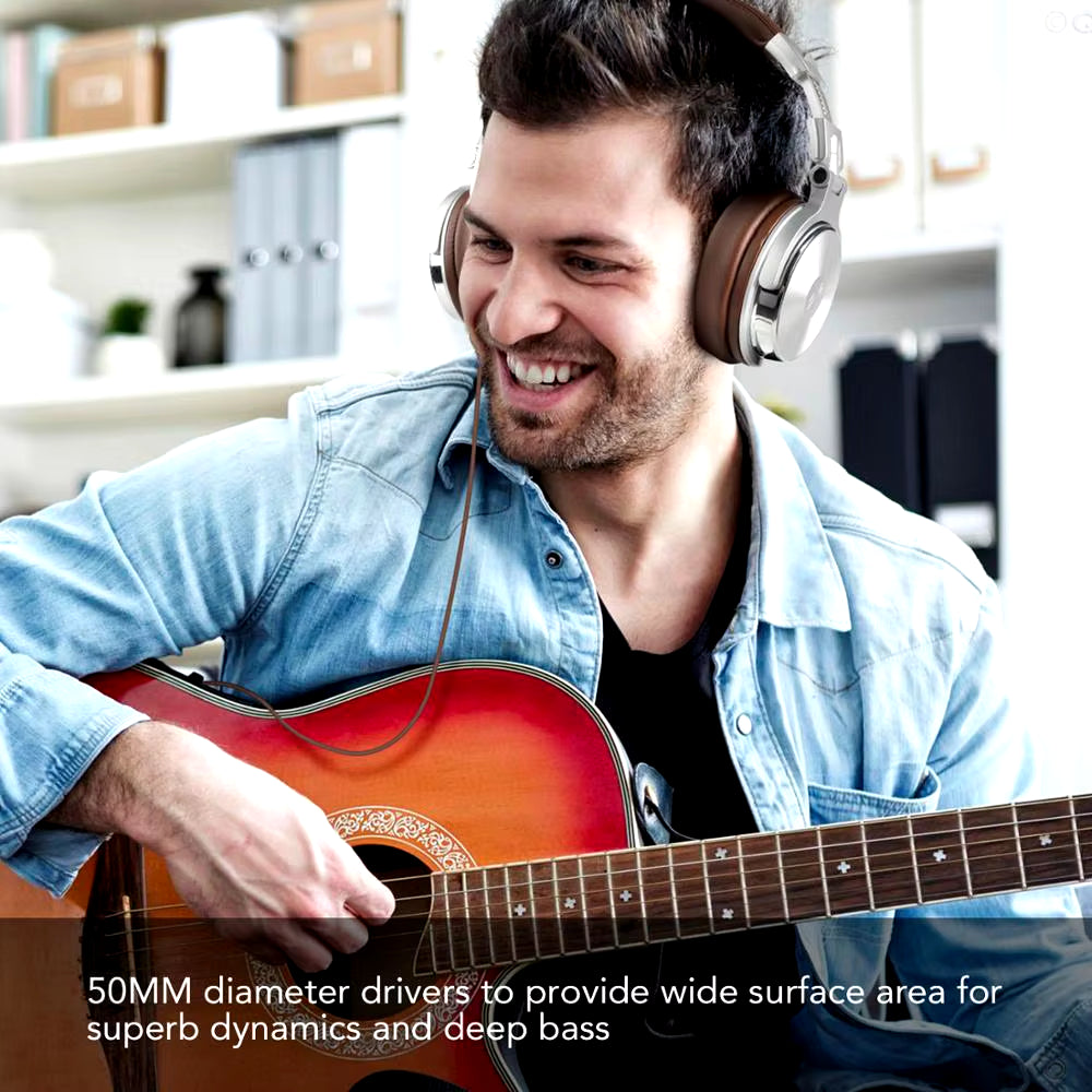Pro 30 Studio DJ Headphones with Microphone - Foldable HiFi Over-Ear Gaming Headset