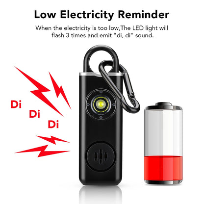 130Db Rechargeable Personal Self Defense Alarm - Loud Emergency Panic Alarm for Women and Girls