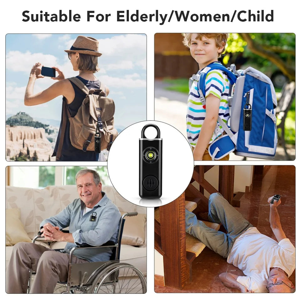 130Db Rechargeable Personal Self Defense Alarm - Loud Emergency Panic Alarm for Women and Girls